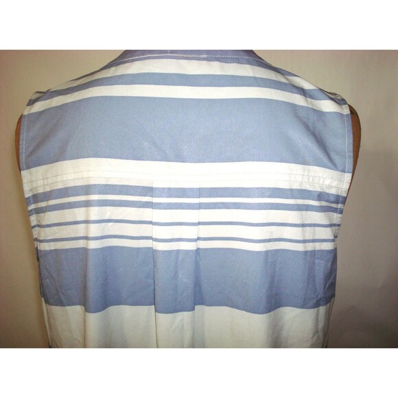New Womens Prana NWT S Natasha Tunic Blue White Pockets Sleeveless Long Top UPF - Picture 3 of 6